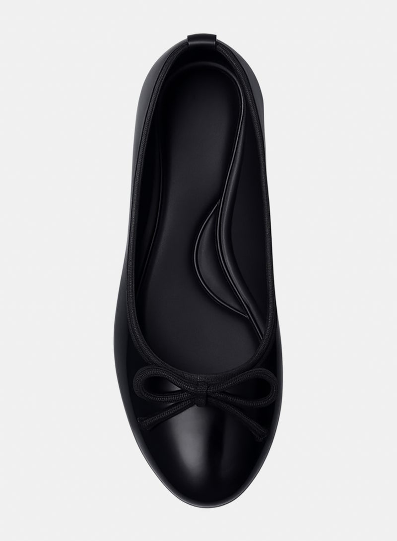OG Classic Ballerina Flats glossy black – Patent Leather Look With Bow Detail - Image 4