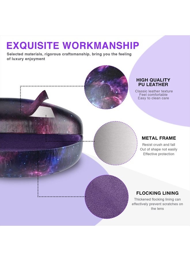 molshine Hard Shell Sunglasses Case,Large Glasses Case for Women Men Oversized Sunglass Eyeglasses (Purple Starry Sky)  - Image 4
