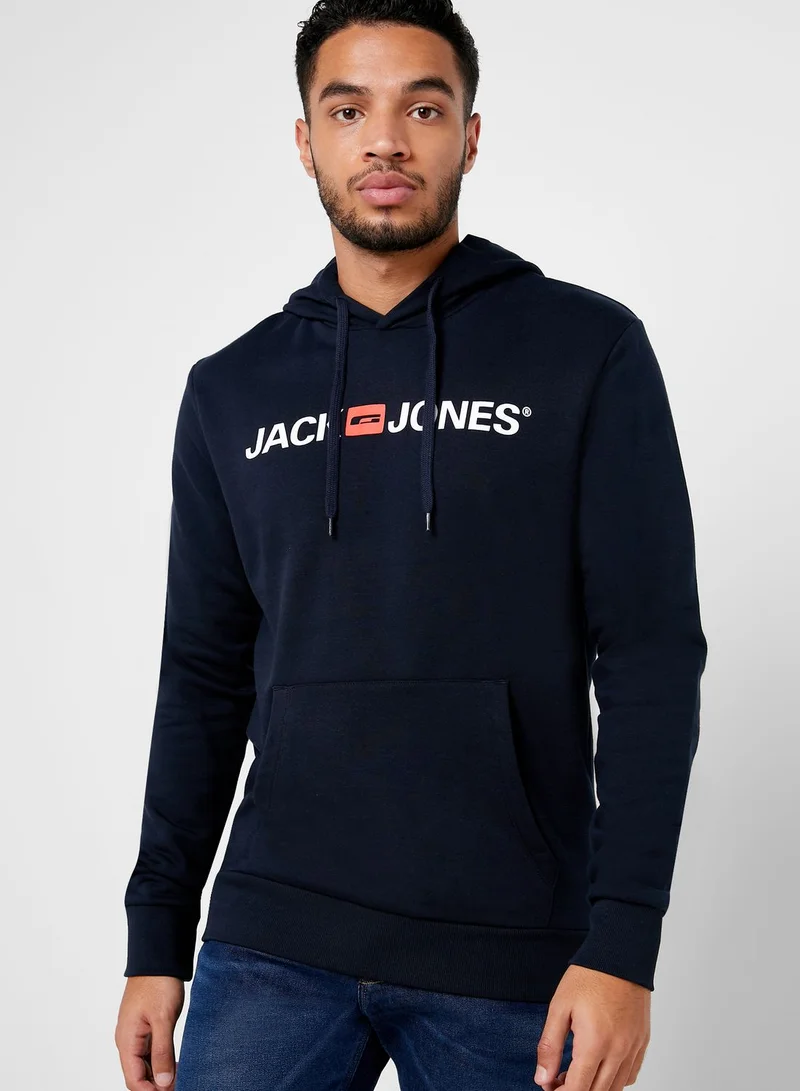 JACK & JONES Chest Logo Regular Fit Hoodie