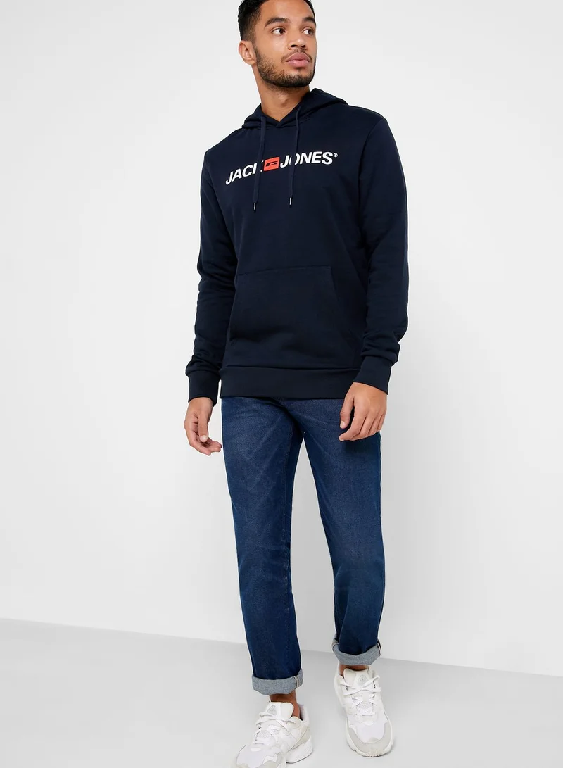 JACK & JONES Chest Logo Regular Fit Hoodie
