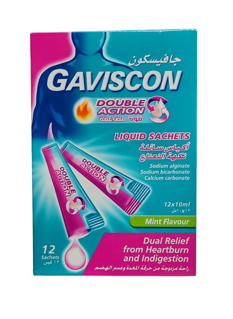 GAVISCON Double Action Liquid Sachets Mint Flavour 12X10Ml 