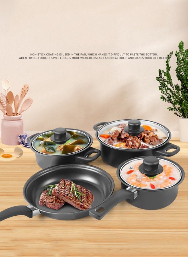wowofa 13 piece cookware set ，non stick kitchenware set suitable for most stovesIncludes a 16cm milk pot, 18cm soup pot, 22cm soup pot, 22cm frying pan, and 6 kitchen utensils - Image 4