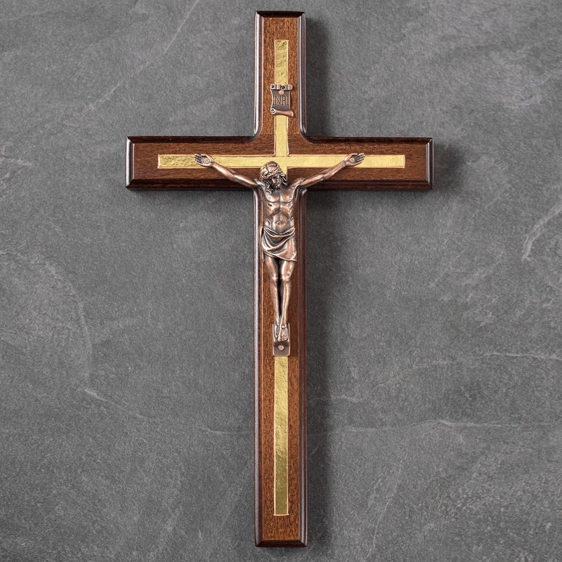Asterom Crucifix Wall Cross - Handmade Wood Cross Wall Decor - Catholic Crucifix - 12 Inch - Image 4