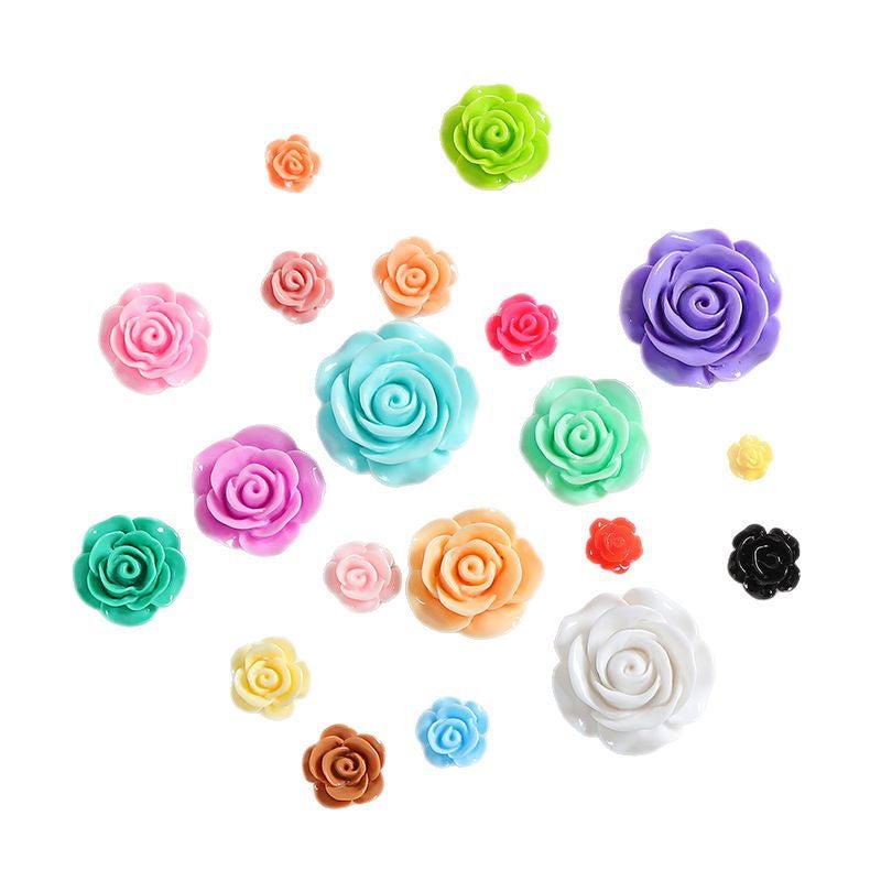 Artificial Rose Flower Resin Beads for DIY Jewelry Making - Image 4