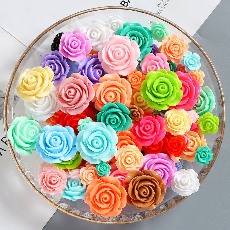 Artificial Rose Flower Resin Beads for DIY Jewelry Making - Image 3