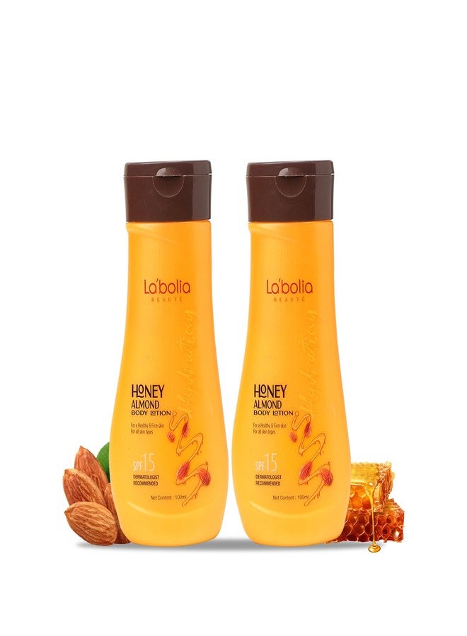 Labolia Beaute Honey Almond Body Lotion for a Healthy & Firm Skin | SPF 15 | Suitable for All Skin Type | Dermatologist Recommended Pack of 2, 100mlX2 - Image 1