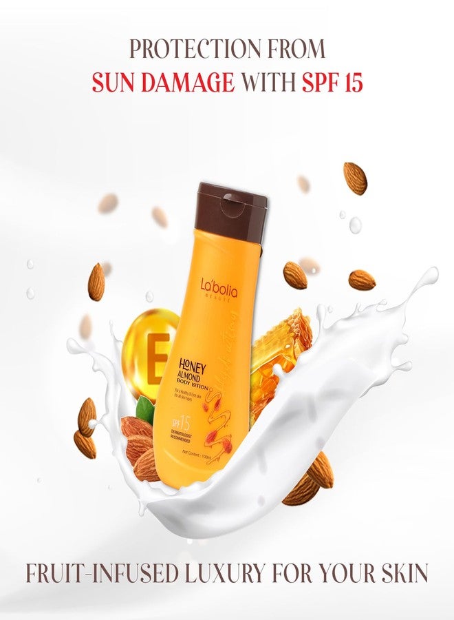 Labolia Beaute Honey Almond Body Lotion for a Healthy & Firm Skin | SPF 15 | Suitable for All Skin Type | Dermatologist Recommended Pack of 2, 100mlX2 - Image 3