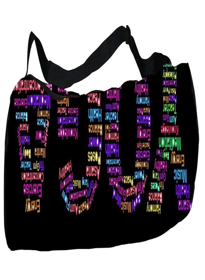 orgner Active Elements Direct from Factory - Canvas Yoga Mat Bag/Cover. Easy Fit up to 4 mm Thick Yoga Mat. Print Design : Yoga Glossary Text Graphic - Image 2