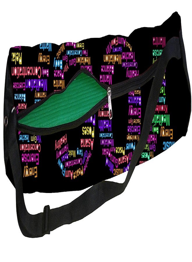 orgner Active Elements Direct from Factory - Canvas Yoga Mat Bag/Cover. Easy Fit up to 4 mm Thick Yoga Mat. Print Design : Yoga Glossary Text Graphic - Image 1