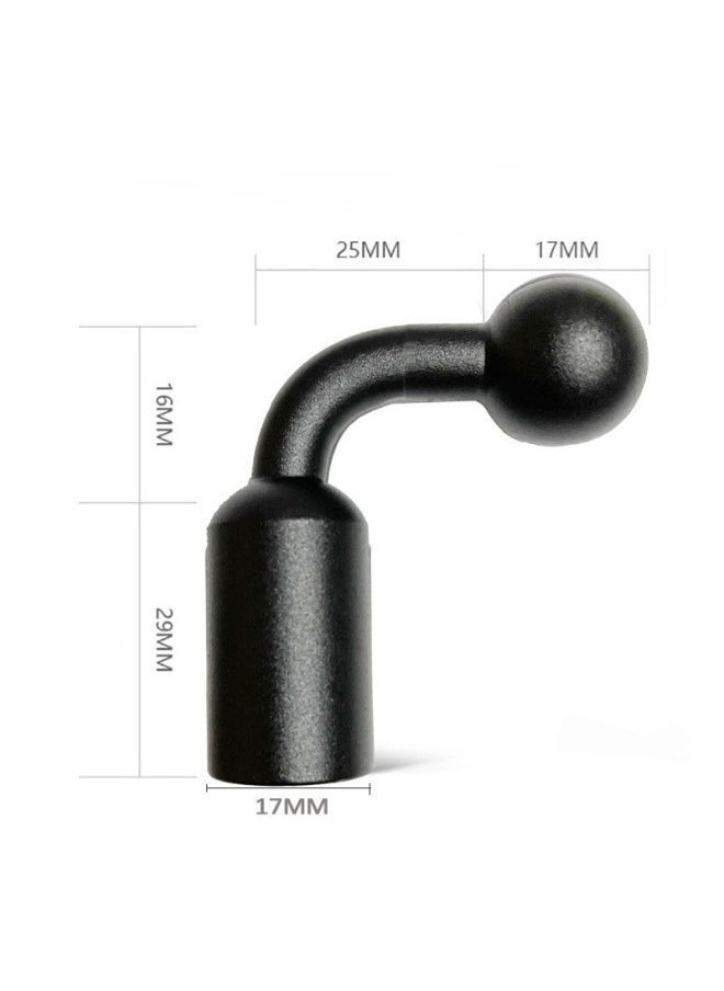 Aluminum Alloy 17/17.5mm Ball Head Bending Bracket Mobile Phone Flat Clip Live Car Sports Camera 1/4 Screw-Color:17mm Light Gray Bending - Image 5