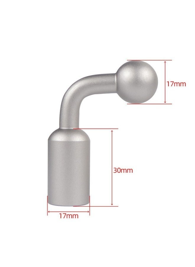 Aluminum Alloy 17/17.5mm Ball Head Bending Bracket Mobile Phone Flat Clip Live Car Sports Camera 1/4 Screw-Color:17mm Light Gray Bending - Image 1