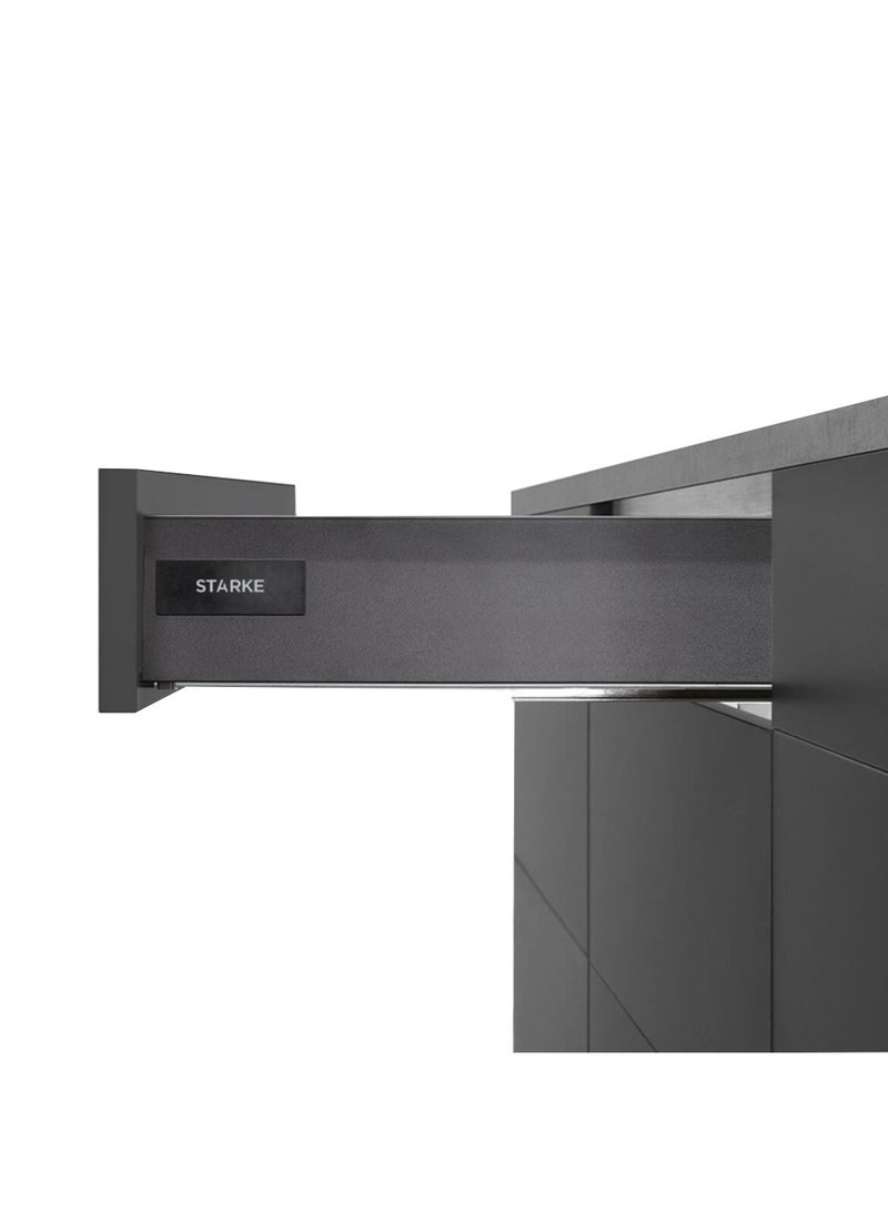 STARKE Cabinet Drawer Box Set Complete with Slides Anti-Rust Heavy Duty Aluminum Drawer Box Set, 84 mm Backboard Height, Universal for 16mm-18mm Board Quick installation-Grey (Vario Series) (440-450 mm)  - Image 1