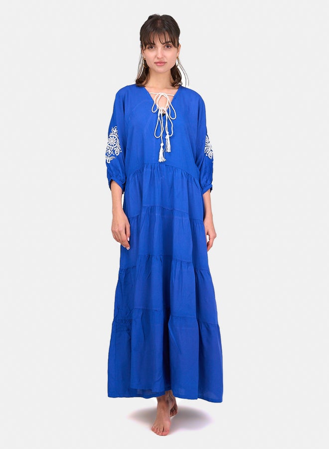 Clue Embroidered Tencel Maxi Dress - Image 1