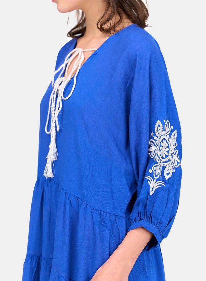 Clue Embroidered Tencel Maxi Dress - Image 4