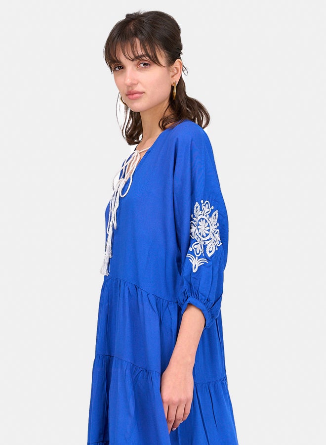 Clue Embroidered Tencel Maxi Dress - Image 5