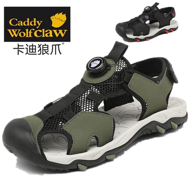 Cady Wolf Claw Sandals Boys Summer Non-Slip Baotou Swivel Button Beach Shoes Outdoor Wading Sports Sandals For Men - Image 2