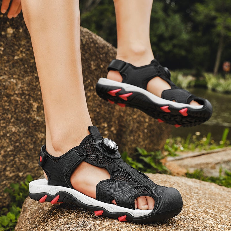 Cady Wolf Claw Sandals Boys Summer Non-Slip Baotou Swivel Button Beach Shoes Outdoor Wading Sports Sandals For Men - Image 4