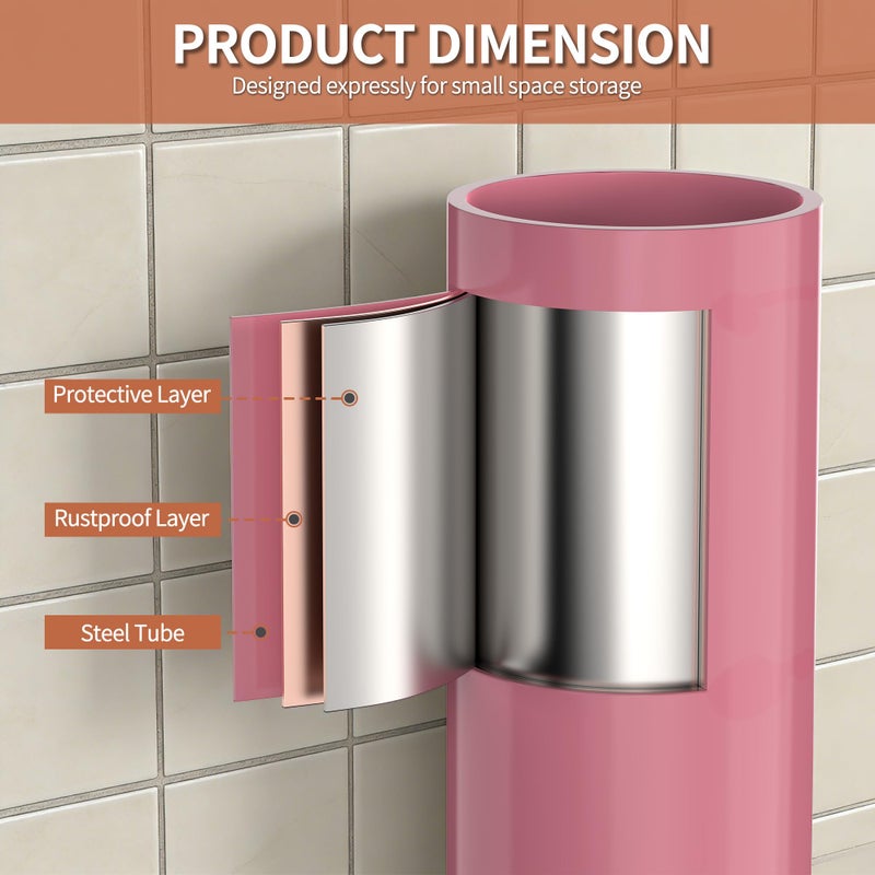 ASCENREST 3-Tier Over The Toilet Storage, Freestanding Metal Bathroom Shelves, Space Saver Above The Over Toilet Storage Shelf for Bathroom (Pink) - Image 5