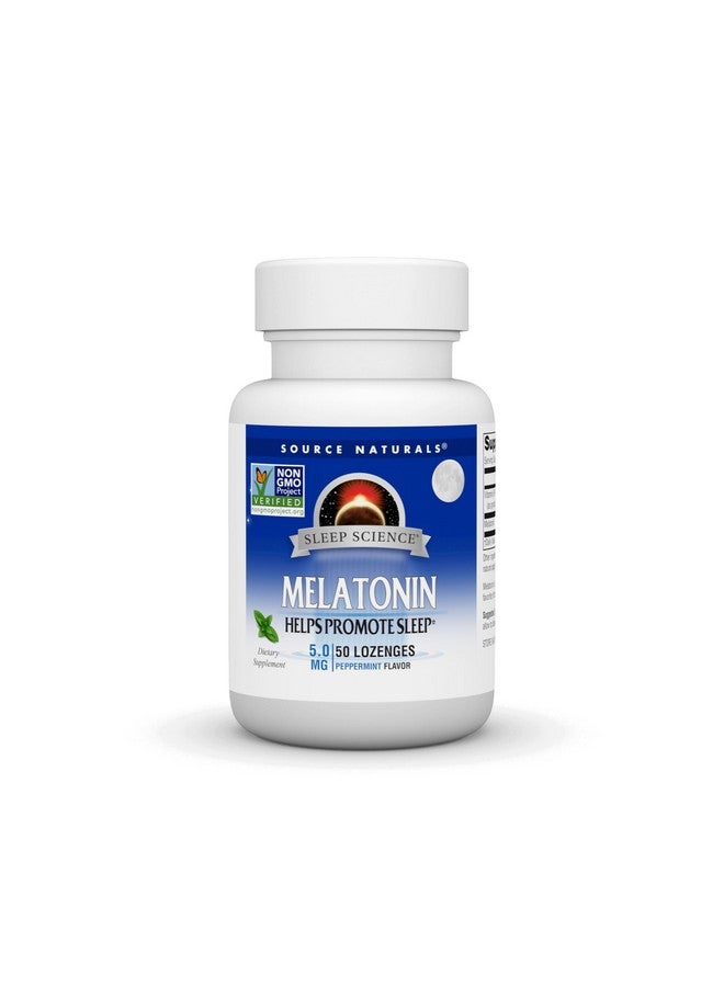 Source Naturals Melatonin 5 mg - 50 Peppermint Flavored Lozenges - Image 1