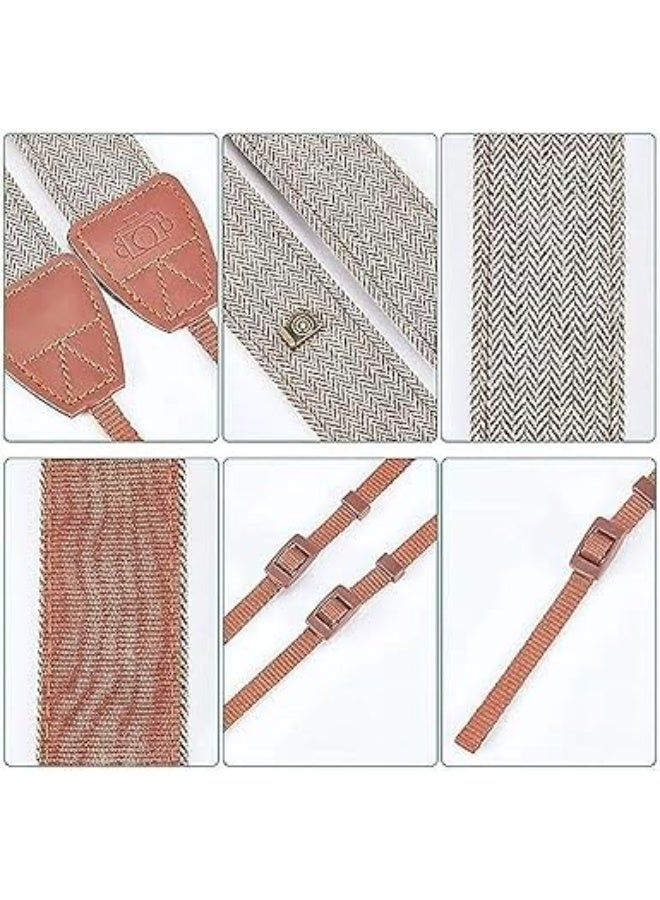 SYOSI Adjustable Camera Neck Strap, Camera Strap, Brown Cotton Woven Shoulder Strap for DSLR, SLR, Camcorder, Digital Camera, Binocular, Video Equipment, Secure and Comfortable, Handmade Style (Brown) - Image 5