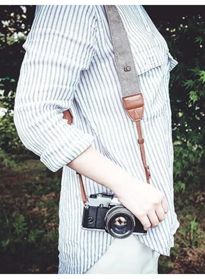 SYOSI Adjustable Camera Neck Strap, Camera Strap, Brown Cotton Woven Shoulder Strap for DSLR, SLR, Camcorder, Digital Camera, Binocular, Video Equipment, Secure and Comfortable, Handmade Style (Brown) - Image 3