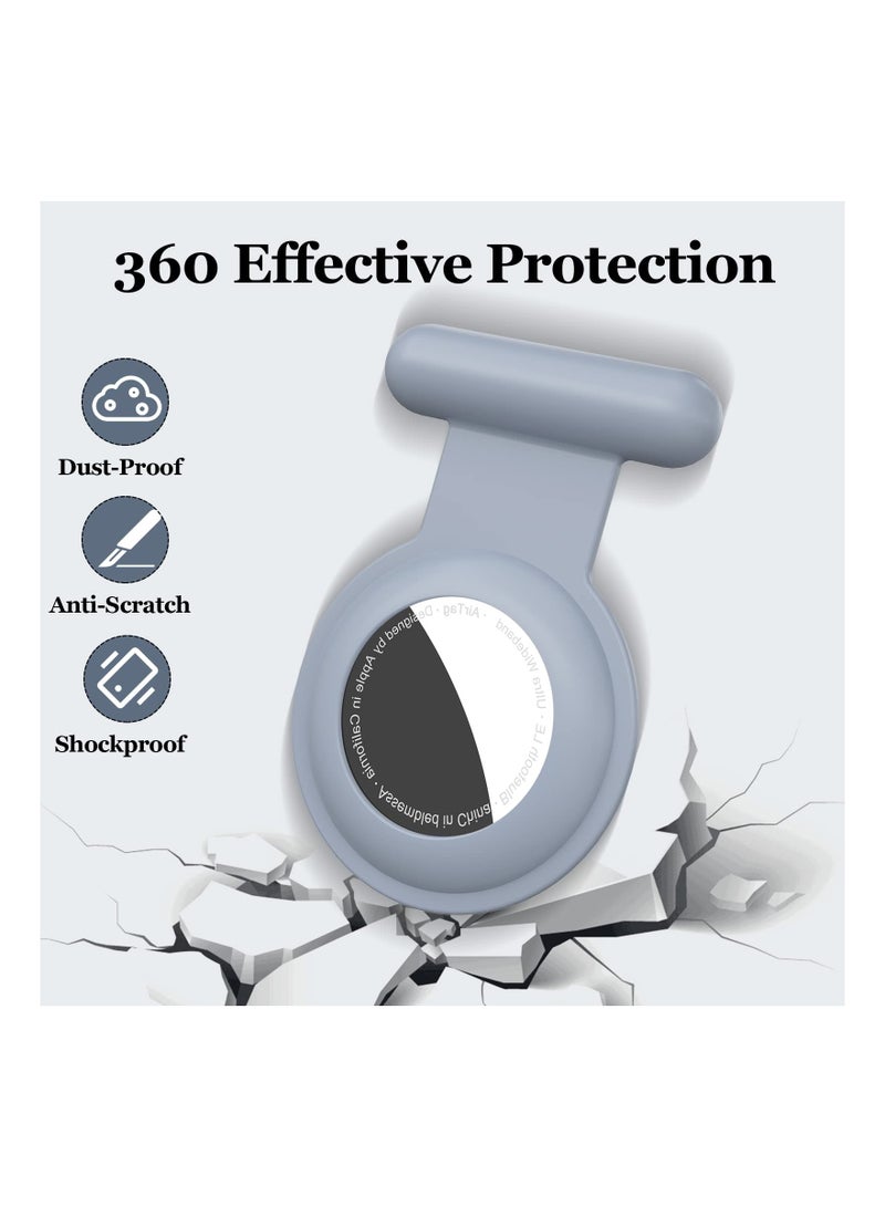 Zikra Hidden for Air Tag for Kids, Silicone Case for Airtag with Invisible Pin, Safer Than Bracelet Wristband Necklace Keychain (3 Packs, Pink & Orange & Grey) - Image 4