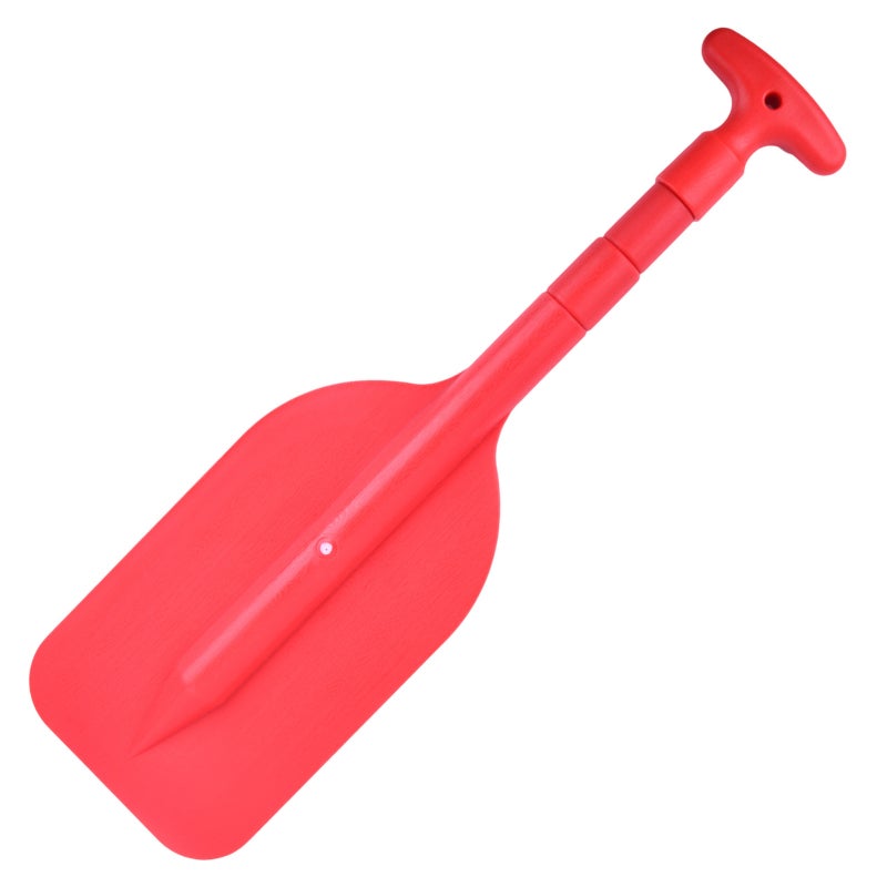 Telescopic Paddle: Red Aluminum Alloy Shaft PVC Blade - Durable Adjustable 21.2" To 41.7" Length Easy Grip T Handle Portable Boating Paddle For Kayak Canoe Outdoor Water Sports - Image 1