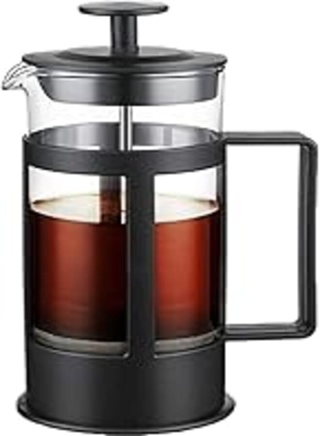 Homarket French Press Coffee and Tea Maker, Borosilicate Glass Coffee Press, Stainless Steel Filter, Durable and Heat Resistant (350ml,2 Cup)