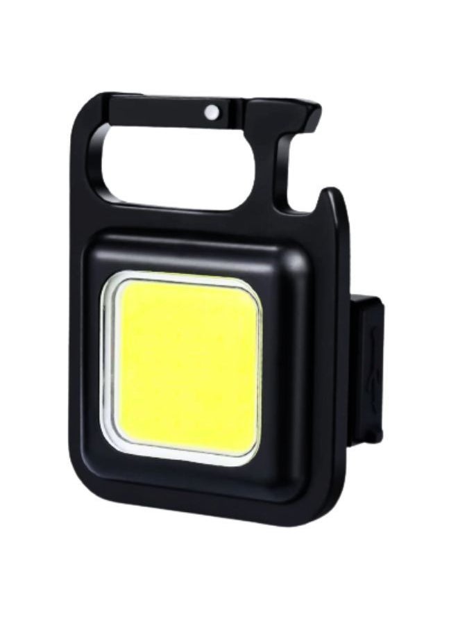 YOMNA - Pack of 1 Key Chain LED Light 800 Lumens COB Rechargeable Keychain Mini Flashlight 4 Light Modes Portable Pocket Light with Folding Bracket Bottle Opener and Magnet Base for Fishing Walking Camping - Image 1