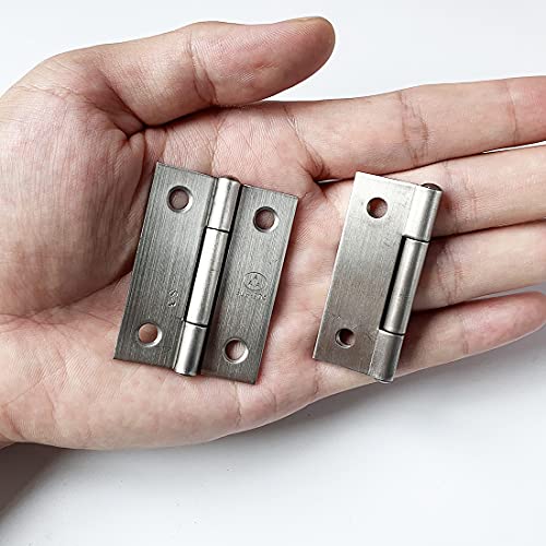 Adiyer 10pcs 304 Stainless Steel 2-inch Folding Butt Hinges Home Furniture Hardware Door Hinges for Case Lid Wooden Jewelry Box Lid (50mm x 37mm x 1.2mm) - Image 4