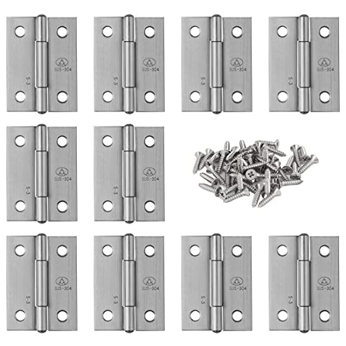 Adiyer 10pcs 304 Stainless Steel 2-inch Folding Butt Hinges Home Furniture Hardware Door Hinges for Case Lid Wooden Jewelry Box Lid (50mm x 37mm x 1.2mm) - Image 1
