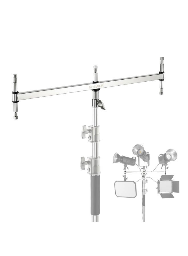 Neewer Baby Triple Header Boom Arm with Five 5/8" Baby Pins for LED Light/Strobe Flash, One 1-1/8" Pin for C Stand/Light Stand with 16mm Baby Stud or 28mm Junior Receiver, Stainless Steel, UA005  - Image 1
