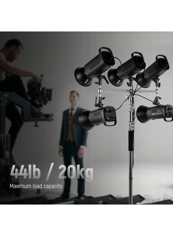 Neewer Baby Triple Header Boom Arm with Five 5/8" Baby Pins for LED Light/Strobe Flash, One 1-1/8" Pin for C Stand/Light Stand with 16mm Baby Stud or 28mm Junior Receiver, Stainless Steel, UA005  - Image 5