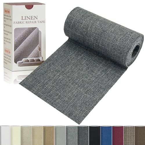 Gheeidau Linen Repair Tape 4x70 Inch Self-Adhesive Couch Patch Repair Fabric Patch for Furniture,Sofas,Cushion,Chairs,Bags,Linen Goods(Dark Grey) - Image 1