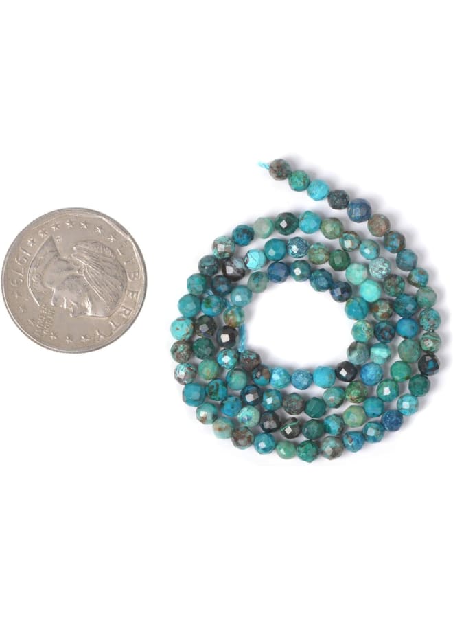 الكريزوكولا الطبيعية 4 مللي متر الخرز المستديرة الأوجه فضفاض الخرز 16 بوصة لصنع المجوهرات الخرز - Image 2