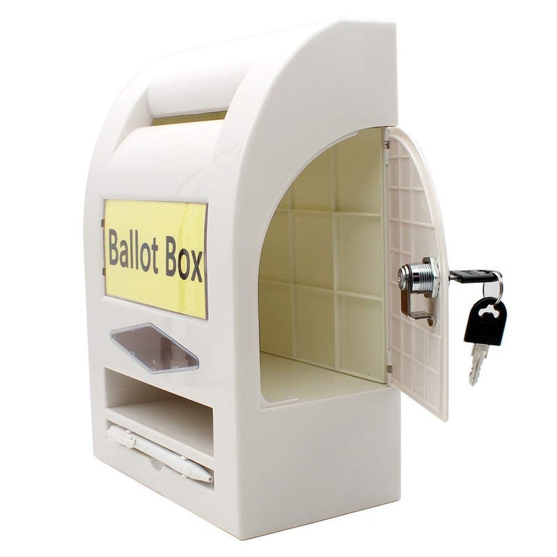 mioni Locking Suggestion Box with Pen for Wall or Countertop, 6 Tag Options - Image 3