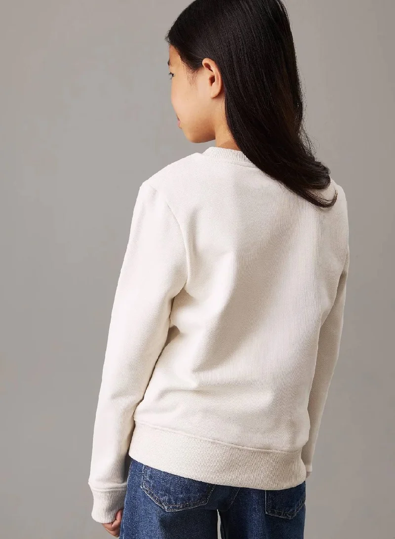 كالفن كلاين جينز سويت شيرت للجنسين مزين بشعار كلفن كلاين