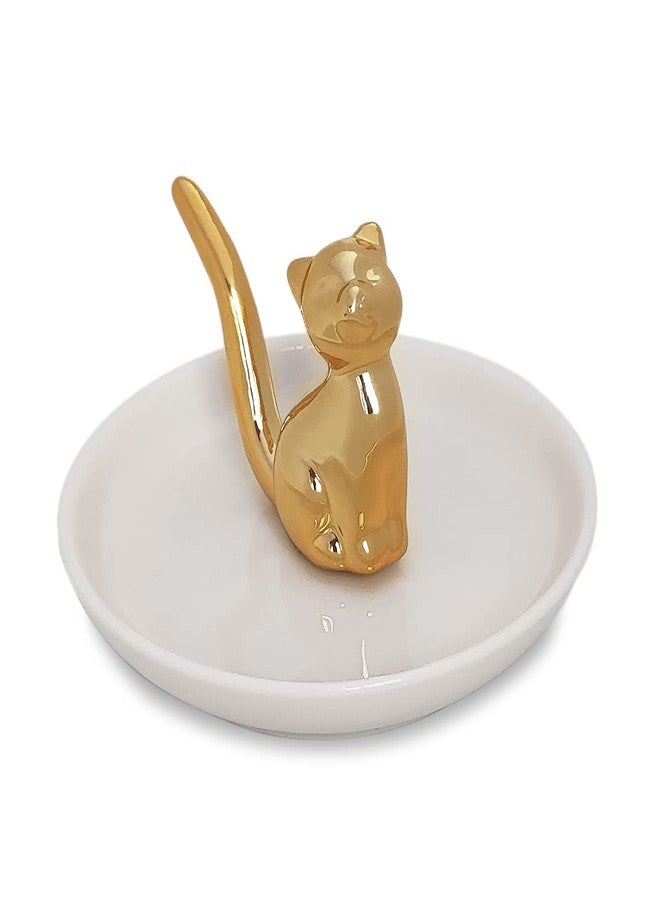 Bealuffe Ring Holder Ceramic Ring Dish for Jewelry Wedding Engagement Cute Ceramic Ring Tray Holder (Cat Style) - Image 3