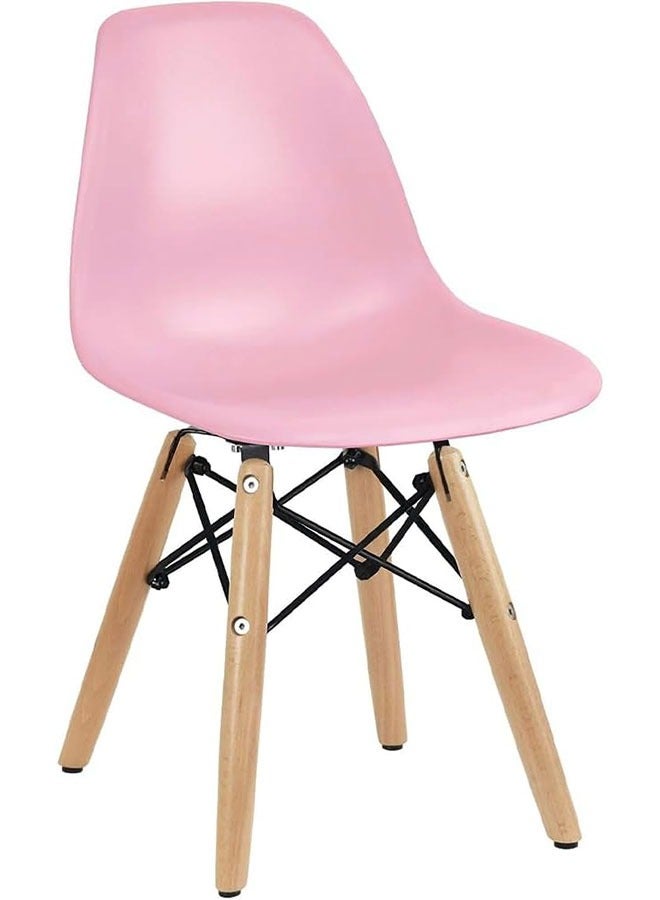 Golden Dining Chair Mid Century Modern Dining Side Chairs with Wood Legs Plastic Kitchen Chair Armless Casual Chairs for Home Office Hotel Bistro Cafe Restaurant(1-Pack) - Image 1