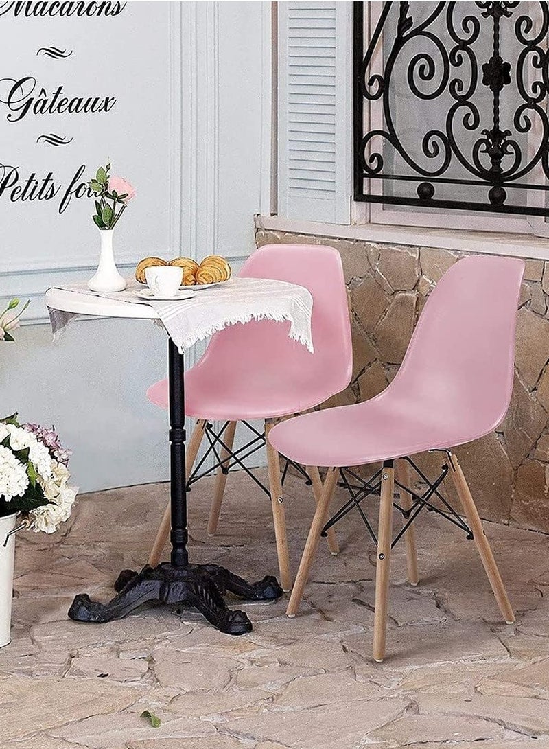 Golden Dining Chair Mid Century Modern Dining Side Chairs with Wood Legs Plastic Kitchen Chair Armless Casual Chairs for Home Office Hotel Bistro Cafe Restaurant(1-Pack) - Image 3
