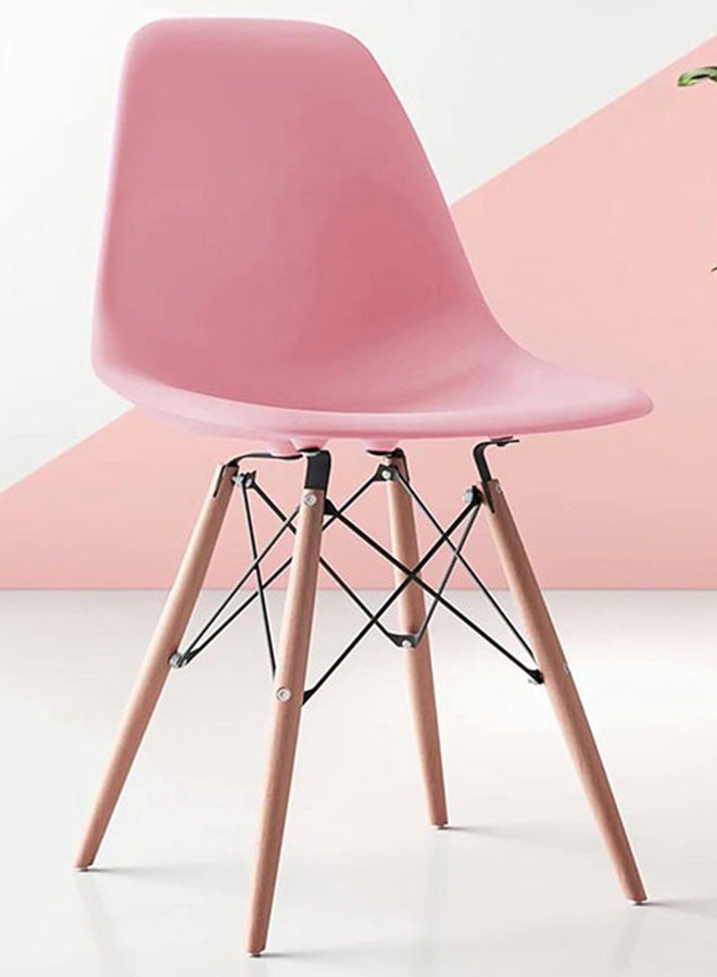 Golden Dining Chair Mid Century Modern Dining Side Chairs with Wood Legs Plastic Kitchen Chair Armless Casual Chairs for Home Office Hotel Bistro Cafe Restaurant(1-Pack) - Image 2