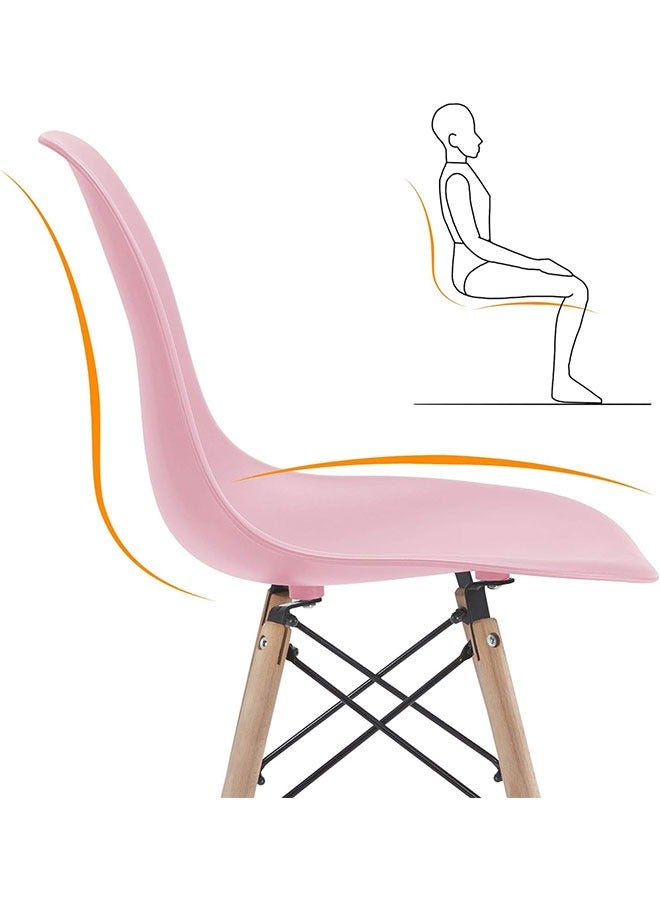 Golden Dining Chair Mid Century Modern Dining Side Chairs with Wood Legs Plastic Kitchen Chair Armless Casual Chairs for Home Office Hotel Bistro Cafe Restaurant(1-Pack) - Image 4