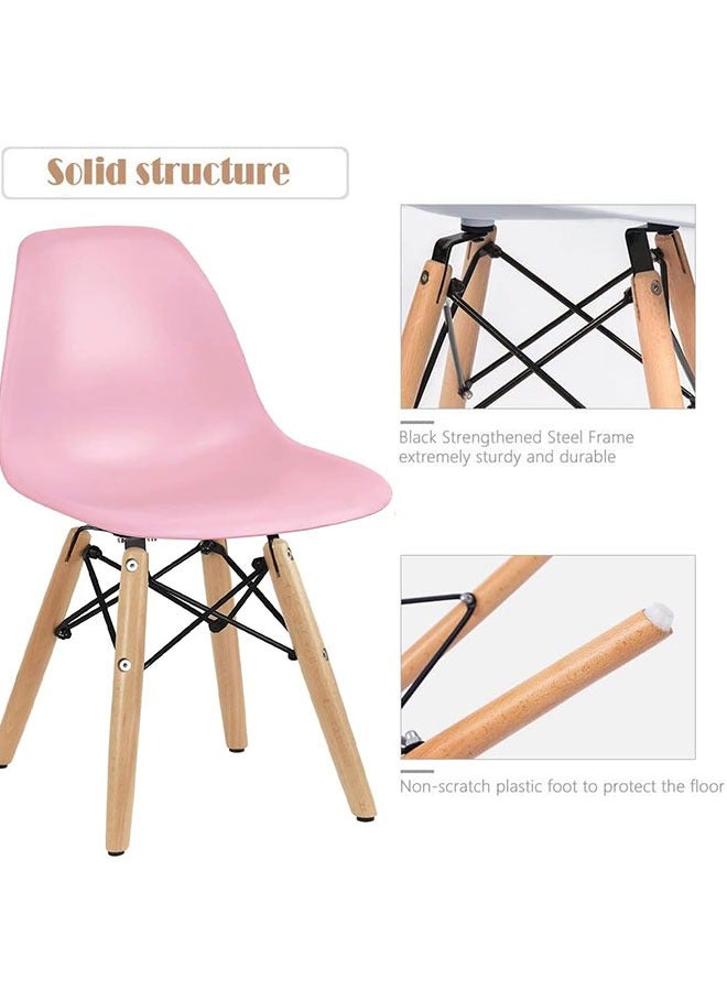 Golden Dining Chair Mid Century Modern Dining Side Chairs with Wood Legs Plastic Kitchen Chair Armless Casual Chairs for Home Office Hotel Bistro Cafe Restaurant(1-Pack) - Image 5