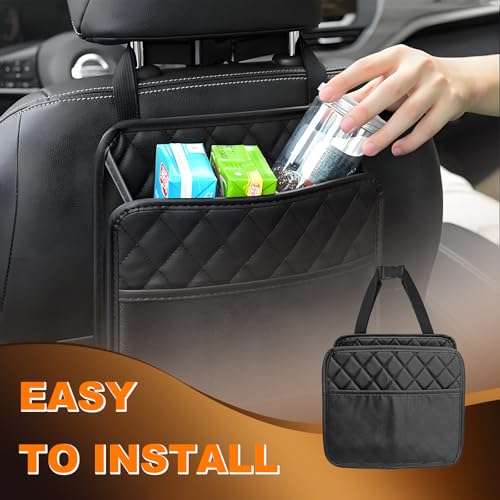 LTDCVTR Car Seat Organizer Backseat, PU Leather Hanging Storage Bag with Multiple Pockets, Multipurpose Waterproof Car Organizer Foldable 2.14 Gallon Large Capacity Auto Accessories for Most Cars - Image 5