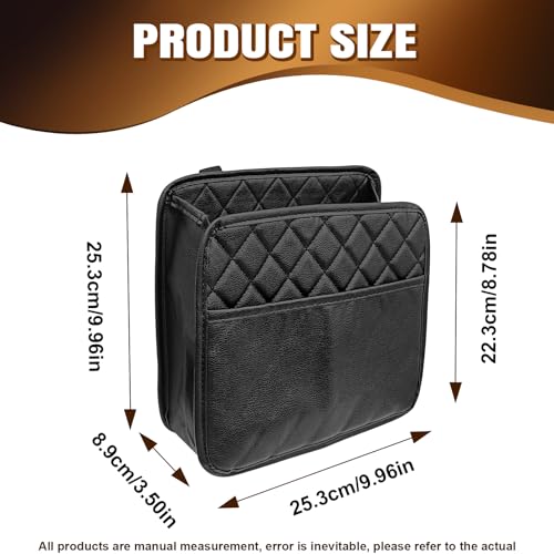 LTDCVTR Car Seat Organizer Backseat, PU Leather Hanging Storage Bag with Multiple Pockets, Multipurpose Waterproof Car Organizer Foldable 2.14 Gallon Large Capacity Auto Accessories for Most Cars - Image 2