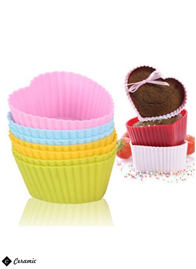 CERAMIC Silicone Muffin 42 Pack Cups Selizo Silicone Cupcake Baking Cups Reusable Muffin Liners Cupcake Wrapper Cups Holders for Muffins Cupcakes and Candies  - Image 4