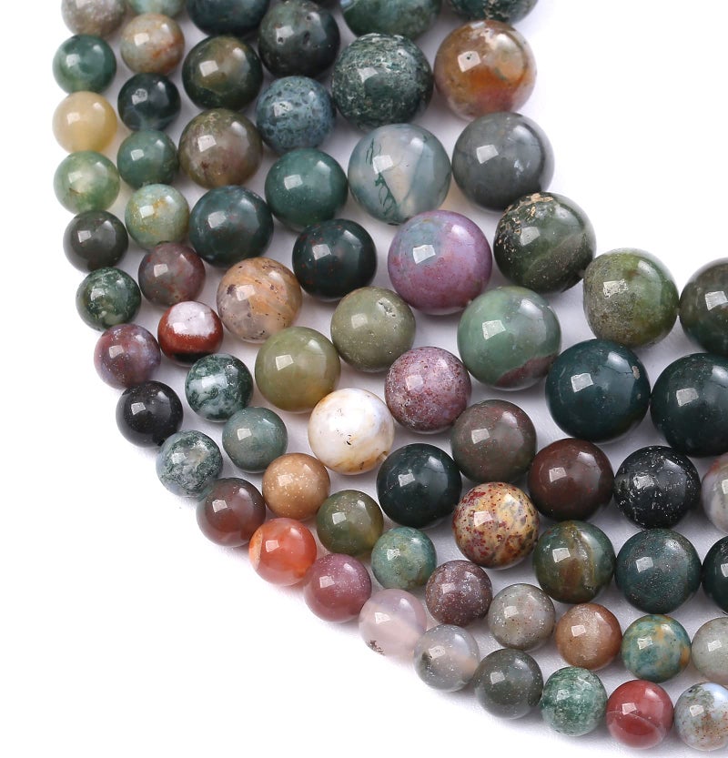 45PCS 8MM Natural Colorful Indian Agate Stone Beads Round Loose Beads for welry Making DIY Bracelet Necklace Accessory 15