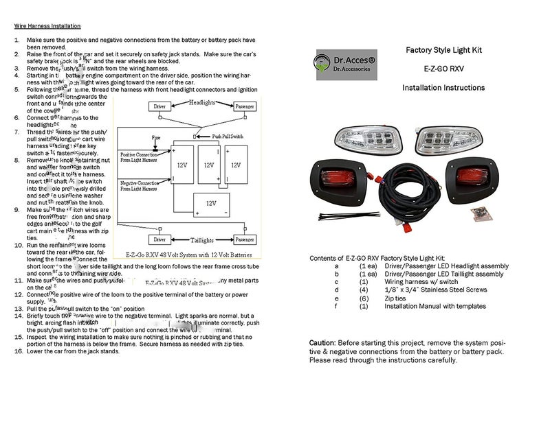 Dr.Acces Golf Cart LED Light Kit for EZGO RXV Golf Car Gas & Electric RXV Light Kit Yearly 2008-2015 - Image 5