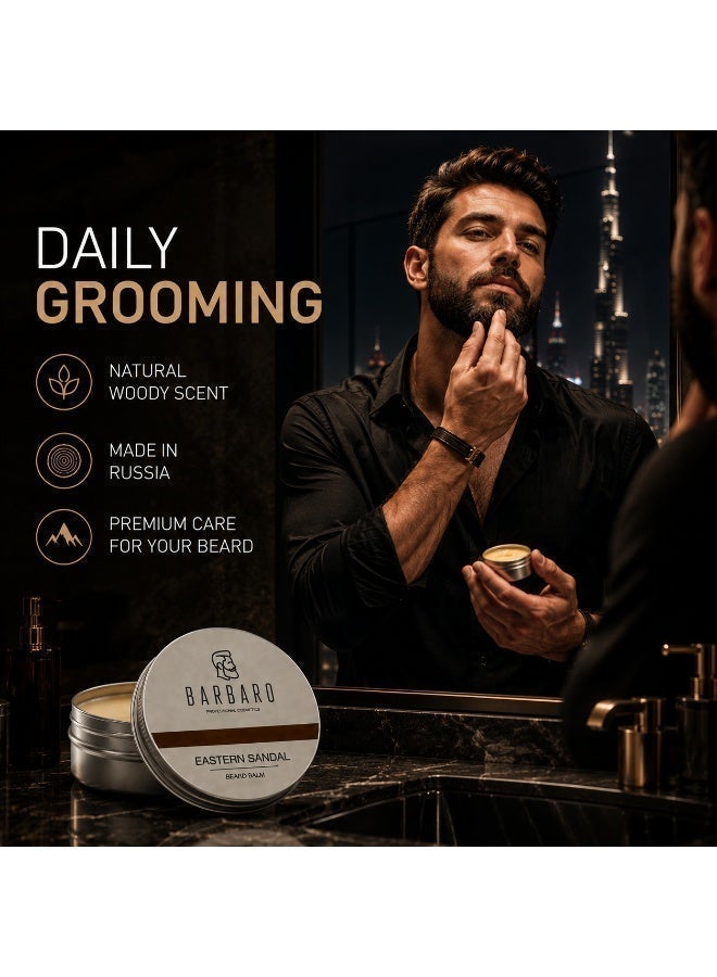 BARBARO Beard Balm Sandalwood Sculpting halal Natural Beeswax & 6-Oil Complex for Control & Recovery, 30 ml. - Image 5