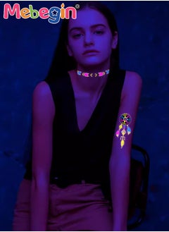 MEBEGIN 8 Sheets Luminous Temporary Tattoos Stickers, Waterproof Long-lasting Tattoos, High-quality Face and Body Stickers with Attractive Design, Easy to Use and Remove, Versatile Party Decoration  - Image 2